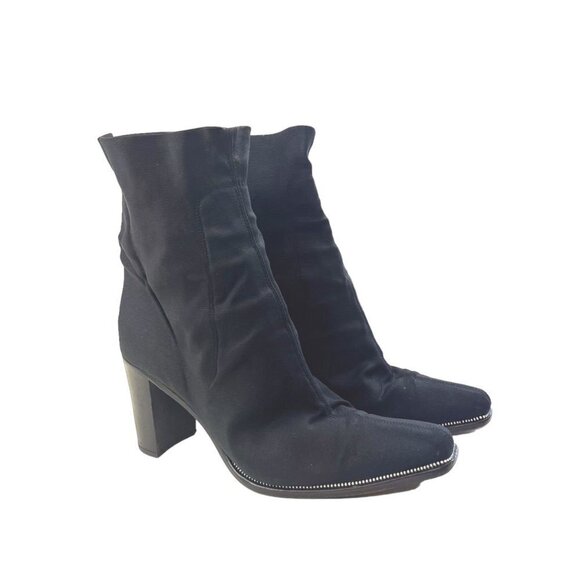 Armando Pollini Vintage Sock Boots 70s Go Go Style Black stretch Size 39 EUR / 8 - Picture 6 of 11